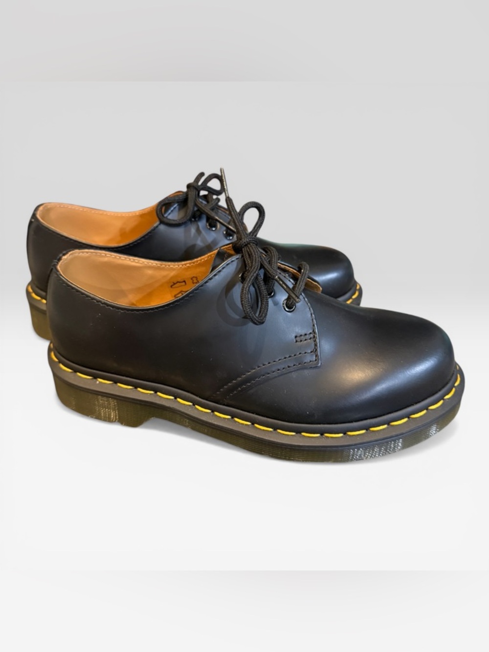 Dr. Martens Docs 1461 Smooth Leather Oxford Flats US Men's 5 Women's 6 Black New - Picture 2 of 7